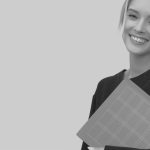 a girl with a folder